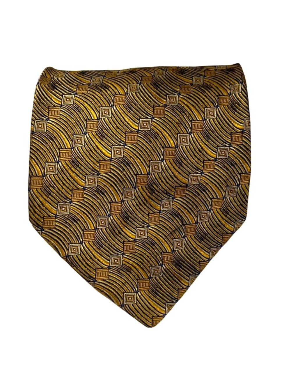Stafford Executive Men's Gold Patterned Silk Necktie  Yellow & Gold 100% Silk